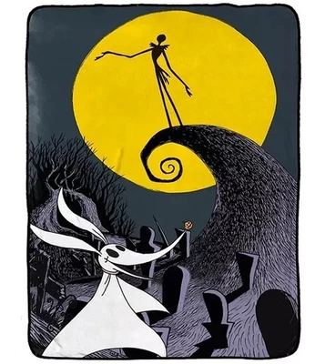 Disney Nightmare Before Christmas Plush Blanket 60x90 Jack & Zero Sold Out Print - Image 1 of 4