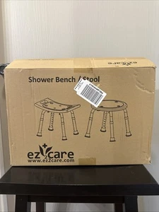 Ez2care Adjustable Lightweight Shower Bench, White - Picture 1 of 5