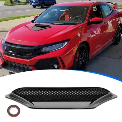 For 17-21 Honda Civic Type-R Front Flow Air Intake Outlet Hood Scoop Vent Cover - Image 1 of 4