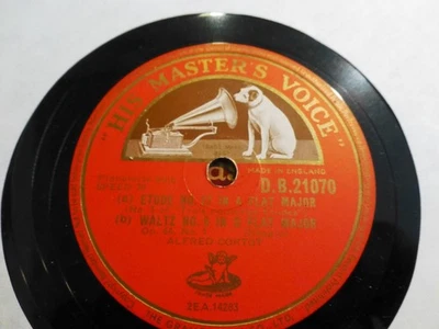 1947 ALFRED CORTOT Piano CHOPIN TROIS NOUVELLES ETUDES Waltz No 6 HMV DB 21070 - Image 1 of 2