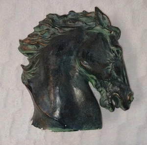 Vintage 1978 James Spratt "Flaming Mane" Horse Head Sculpture 12" × 12" × 6" - Picture 1 of 15