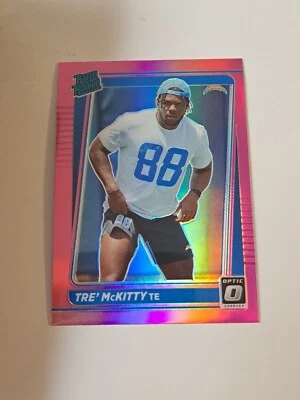 Tre' McKitty 2021 Donruss Optic Rated Rookie Preview Pink Prizm SP Chargers - Image 1 of 4