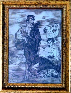 EDOUARD MANET / Authentic COLORED PENCIL DRAWING on PAPER SIGNED / Framed - Picture 1 of 11