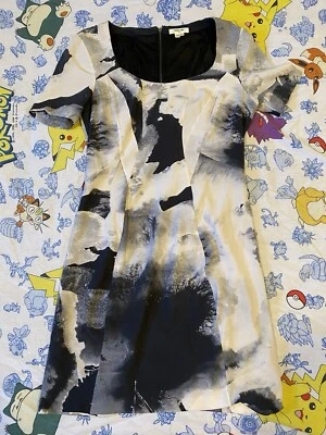 Mini Vestido HELMUT LANG Talla 8 Elástico Abstracto Gris Estampado Modernista Foto 1 de 3