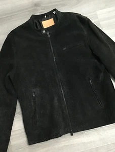 Levi's Made & Crafted Suede Cafe Racer Moto Jacket - Size 4 / XL - Made In Italy - Picture 1 of 9