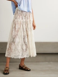 NEW DOEN Sebastiane Skirt White Lace Size S $220 - Picture 1 of 7