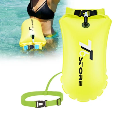 Yellow TPU Dry Bag 15L Swim Buoy Float with Waist Strap for Open Water Swimming - Image 1 of 4