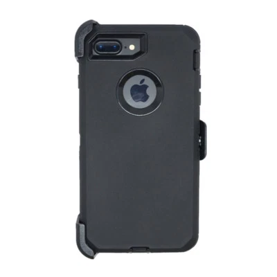 Black For Apple iPhone 8 Plus Shockproof Defender Case with Belt Clip & Screen - Image 1 of 4