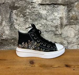 Skechers JGOLDCROWN CORDOVA CLASSIC-CHIC LOVE 185134 WOMENS sz 7.5 BLACK New Box - Picture 1 of 5