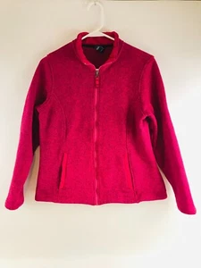 Lands' End Jacket, Women's Size Large, Pink Black, Full Zip, Fleece - Picture 1 of 6