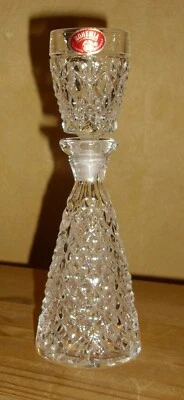  Bohemia  Crystal 1 Karaffe mit Schnapsglas als Stöpsel " Eine Person Flasche " - Bild 1 von 3