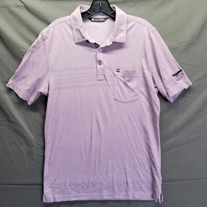 Travis Mathew Polo Shirt Mens Size Medium Blue Short Sleeve Golf "Raven Pheonix" - Picture 1 of 6