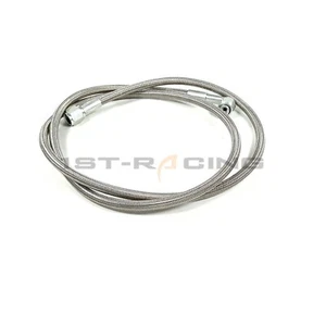 Steel Braided Turbo Oil Feed Line 36" INCH -4 AN 90 Degree Straight Hose End Kit - Picture 1 of 5