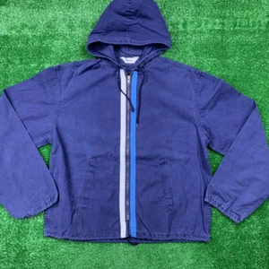 Champion 50s Zip Up Vintage Blank Blue Hoodie 60s 70s Jacket Warm USA New York - Picture 1 of 8