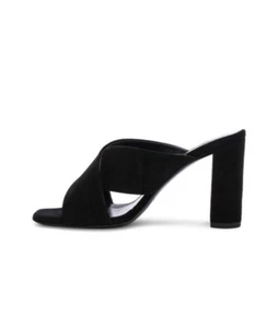 NEU SAINT LAURENT YSL LOULOU DAMEN-SANDALE AUS WILDLEDER PANTOLETTEN SCHWARZ 37,5 NEU IM KARTON - Bild 1 von 8