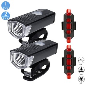USB Fahrradbeleuchtung Rücklicht Set LED Fahrradlicht Fahrad Lampe Scheinwerfer