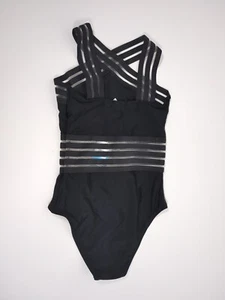 Traje de baño negro aava nuevo con etiquetas Imogen Cross Over de una pieza para mujer talla XS playa a rayas - Imagen 1 de 9