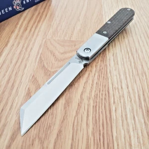 Queen Large Barlow Folding Knife Bohler M390 Stainless Blade Micarta Handle - Picture 1 of 11