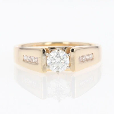 .69ctw Diamond Solitaire with Accents Engagement Ring 14k Yellow Gold Size 9 - Image 1 of 4