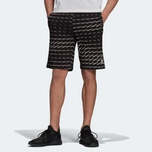 Adidas Herrenshorts schwarz/weiß Grafik Monogramm UVP 45 £ - Bild 1 von 5