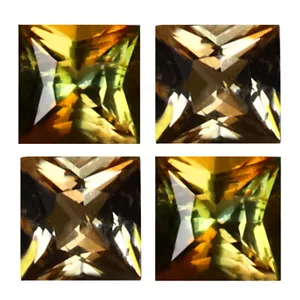 1,28 ct (4 Stück) Supreme Princess Cut (4 x 4 mm) bräunlich orange Andalusit - Bild 1 von 1