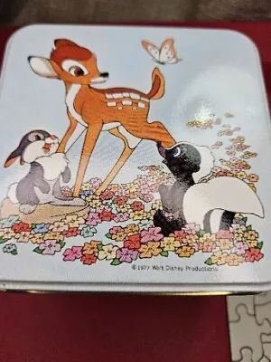 1977 Walt Disney Productions Hallmark Bambi 156 Pc Puzzle 10" Square w/Metal Tin - Image 1 of 4