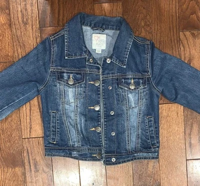 The Children's Place Girls Distressed Denim Jean Jacket - Image 1 of 4