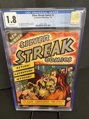 Silver Streak Comics #2 CGC 1.8 Off-White Pages 1940 Joe Simon Art Classic Claw - Image 1 of 4