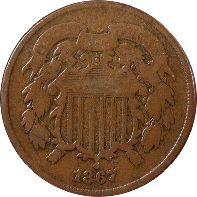 1867 Two (2) Cent Piece - Doubled Die Obverse Great Deals From The Executive Coi - Image 1 of 2