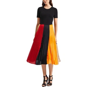 Karl Lagerfeld Paris Womens Black Pleated Fit & Flare Dress 4 BHFO 6011 - Picture 1 of 2