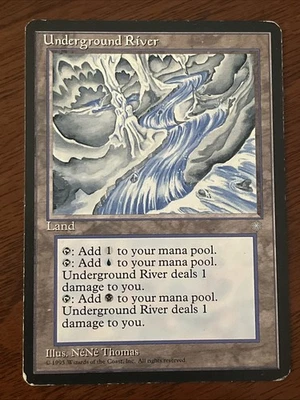 Magic the Gathering - Ice Age Underground River 1995 357 Rare HP - Image 1 of 2