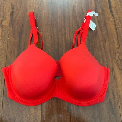 NWT Aerie Real Sunnie Full Coverage Bra 38DD Red Strappy Back - Image 1 of 4