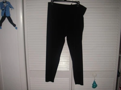 EILEEN FISHER BLACK VELOUR LEGGINGS SZ L GREAT FOR HOLIDAY'S EUC - Image 1 of 3