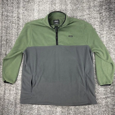 O Neill Men's 3XL Fleece 1/4 Zip Pullover Sweater Green Gray Travel Series - Image 1 of 4