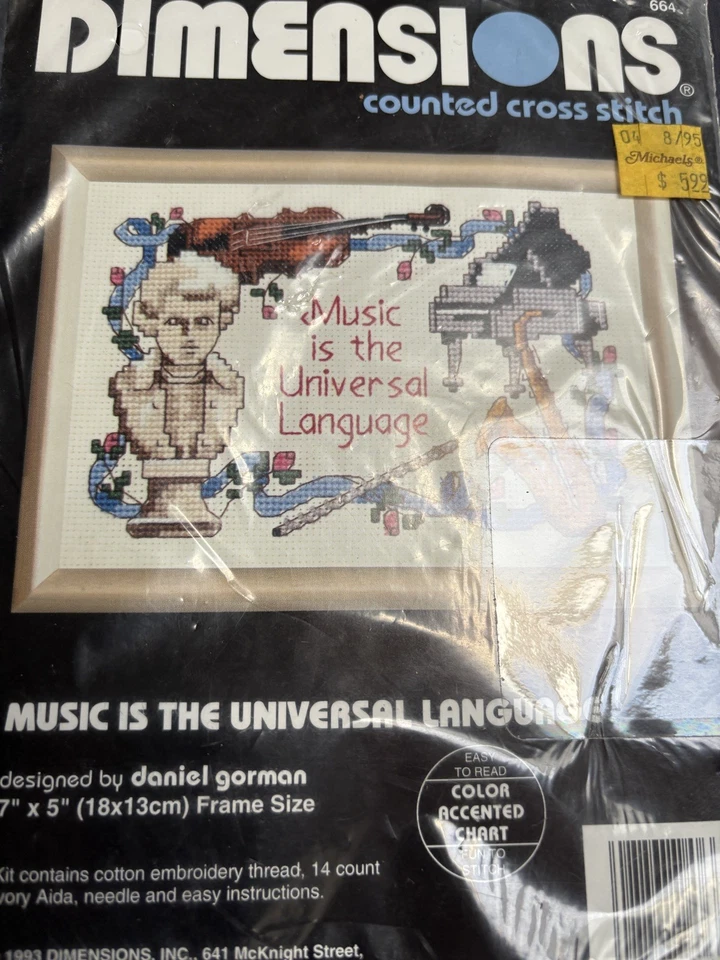 HTF Dimensions Music is the universal language x-stitch kit - Image 1 of 2