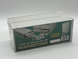 BOITE RANGEMENT DIAPOSITIVES POUR 200 DIAPOS LOT DE 2 BOITES DIAPO - Picture 1 of 3