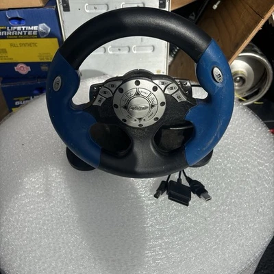 Intec G5285 Racing Steering Wheel & Pedals Tested Works PS1 PS2 Xbox SEE DESCR** - Image 1 of 4