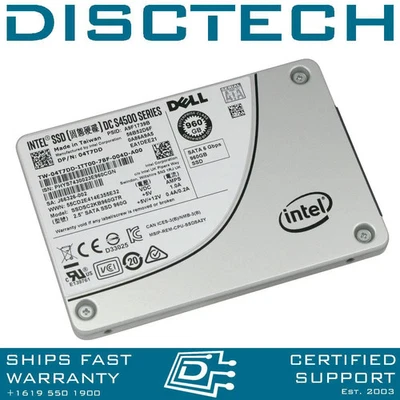 Dell 4T7DD / Intel DC S4500 960GB SATA RI SSDSC2KB960G7R 2.5in SFF SSD - Image 1 of 4