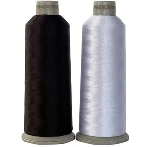 Madeira 1801 - Black & White Embroidery Thread - 2 Huge Spools of 5500Yd All-... - Picture 1 of 3