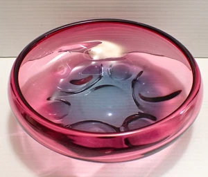 Vintage Art Glass Bowl - Pink and Grey-Blue - Bild 1 von 9