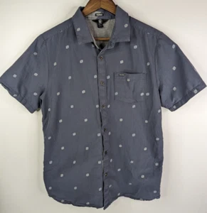 Volcom Modern Fit Frequency Dot Button Up Short Sleeve Preppy Shirt Mens Large - Picture 1 of 10