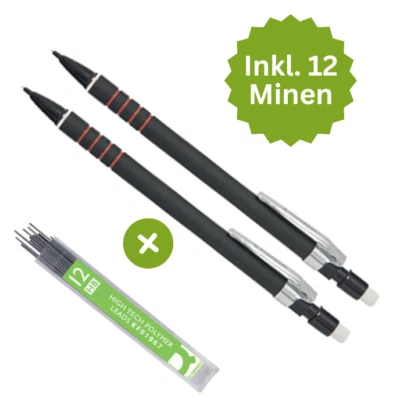 2x Soennecken Druckbleistift Druckbleistift Bleistift HB 0,5mm + 12 Minen 3062