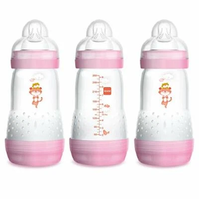 Biberón anticólicos MAM Easy Start 9 oz (3 unidades), colores surtidos para bebés, tamaños  Foto 1 de 4