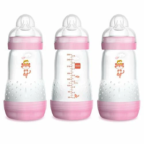 Biberón anticólicos MAM Easy Start 9 oz (3 unidades), colores surtidos para bebés, tamaños  Foto 1 de 4