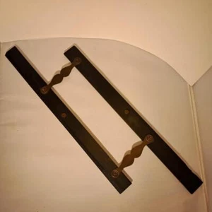 ANTIQUE EBONY AND BRASS 15" PARALLEL RULER - Picture 1 of 21