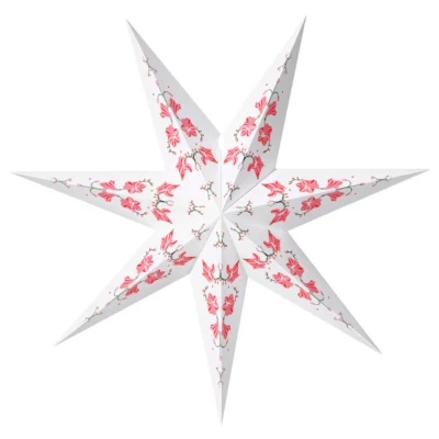 Ikea STRALA Star Light Pendant Table Lamp Shade, Red Amaryllis 28", Floral - Image 1 of 4