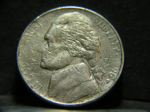 1996 Jefferson Nickel Error--Struck Through Grease Obverse and Reverse--#684 Cover