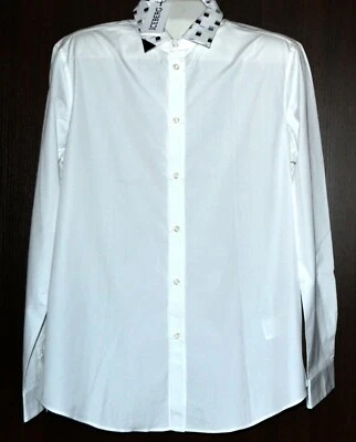 Vestido Iceberg masculino branco azul acabamento casual camisa de algodão tamanho 2XL - Imagem 1 de 4