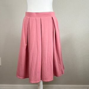 Lularoe Madison Skirt Women's Size S Pink Pull On Pleated Pockets Simple Modest