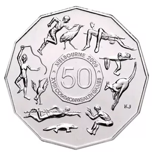 2005 50 CENT COIN MELBOURNE 2006 COMMONWEALTH GAMES CIRCULATED - Picture 1 of 3